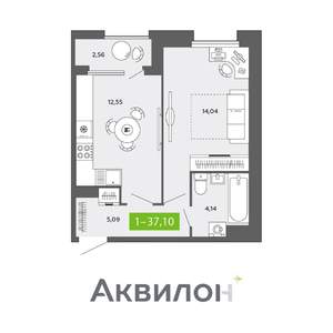 1-к квартира, вторичка, 37м2, 14/16 этаж