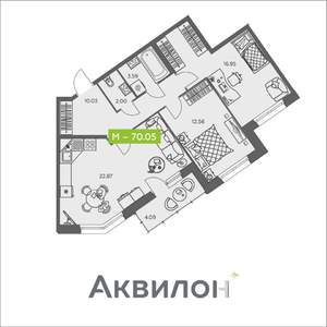 2-к квартира, вторичка, 70м2, 1/8 этаж