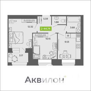 2-к квартира, вторичка, 45м2, 8/11 этаж
