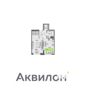 1-к квартира, вторичка, 43м2, 3/11 этаж
