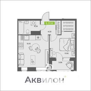 1-к квартира, вторичка, 37м2, 11/16 этаж
