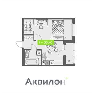 1-к квартира, вторичка, 38м2, 1/8 этаж