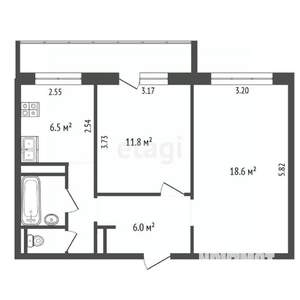 2-к квартира, вторичка, 49м2, 3/9 этаж