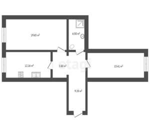 2-к квартира, вторичка, 68м2, 1/5 этаж