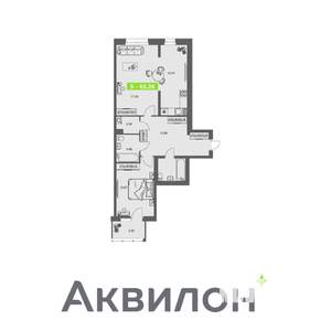 1-к квартира, вторичка, 65м2, 1/8 этаж