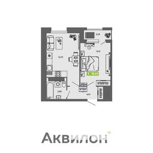 1-к квартира, вторичка, 39м2, 14/16 этаж