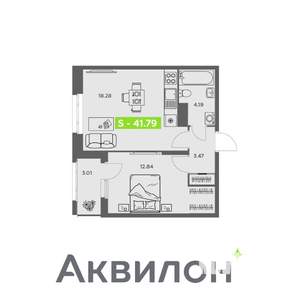 1-к квартира, вторичка, 42м2, 15/16 этаж