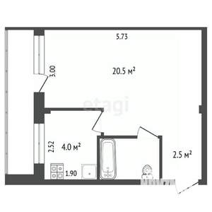 1-к квартира, вторичка, 31м2, 5/9 этаж