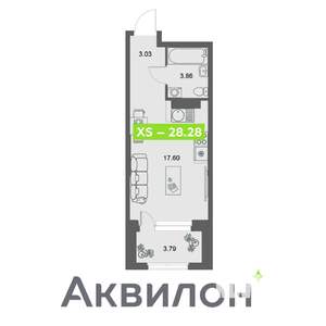 Студия квартира, вторичка, 28м2, 21/32 этаж