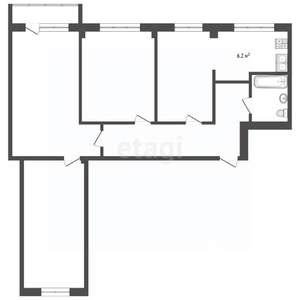 4-к квартира, вторичка, 77м2, 5/9 этаж