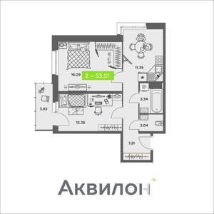 2-к квартира, вторичка, 54м2, 7/8 этаж