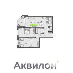 2-к квартира, вторичка, 77м2, 7/8 этаж