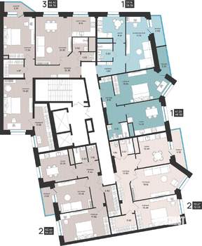 2-к квартира, вторичка, 73м2, 9/13 этаж