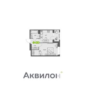 1-к квартира, вторичка, 35м2, 12/16 этаж
