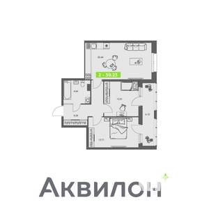 2-к квартира, вторичка, 59м2, 5/8 этаж