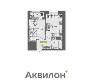 1-к квартира, вторичка, 34м2, 8/16 этаж