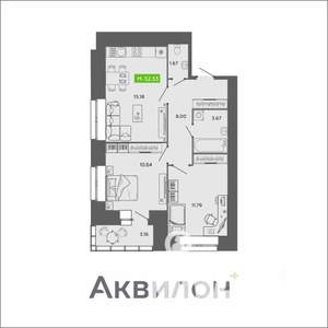 2-к квартира, вторичка, 53м2, 10/11 этаж