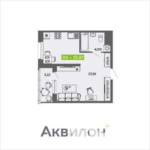 Студия квартира, вторичка, 33м2, 3/16 этаж