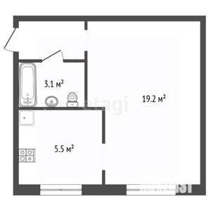 1-к квартира, вторичка, 30м2, 2/5 этаж
