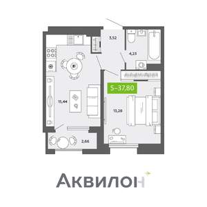 1-к квартира, вторичка, 38м2, 5/16 этаж