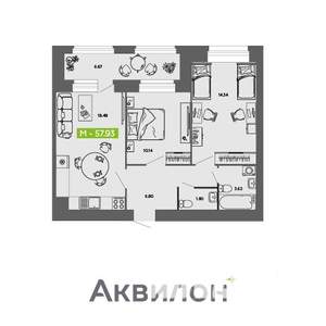 2-к квартира, вторичка, 58м2, 4/11 этаж