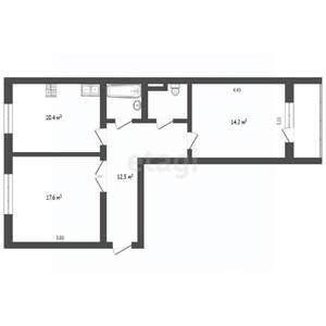 2-к квартира, вторичка, 60м2, 3/6 этаж