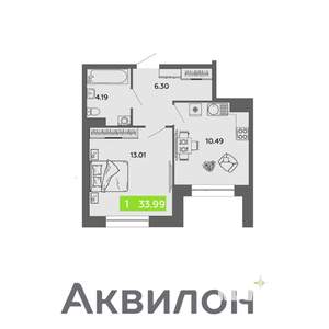 1-к квартира, вторичка, 34м2, 5/16 этаж
