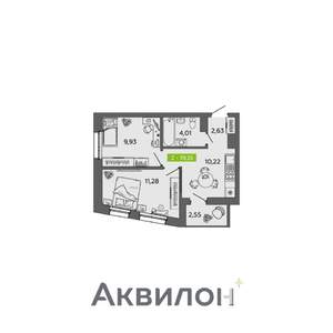 2-к квартира, вторичка, 39м2, 10/16 этаж