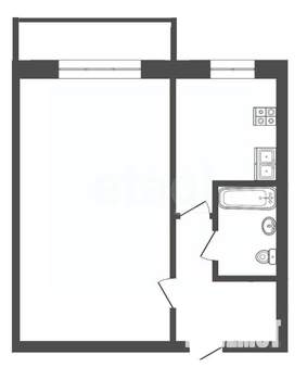 1-к квартира, вторичка, 30м2, 1/5 этаж