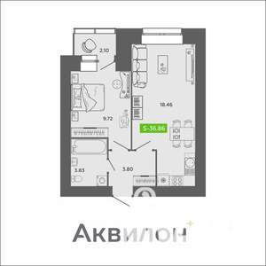 1-к квартира, вторичка, 37м2, 8/11 этаж