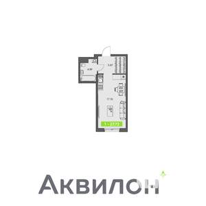 1-к квартира, строящийся дом, 28м2, 6/8 этаж