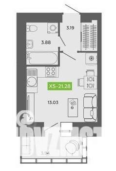 Студия квартира, вторичка, 21м2, 1/11 этаж