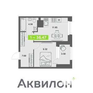 1-к квартира, вторичка, 36м2, 12/32 этаж