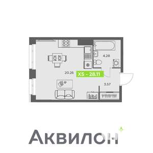 Студия квартира, вторичка, 28м2, 11/16 этаж