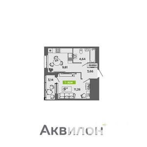 1-к квартира, вторичка, 31м2, 2/16 этаж