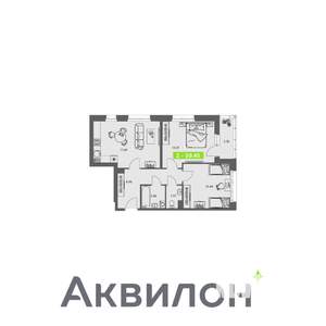 2-к квартира, строящийся дом, 59м2, 4/8 этаж