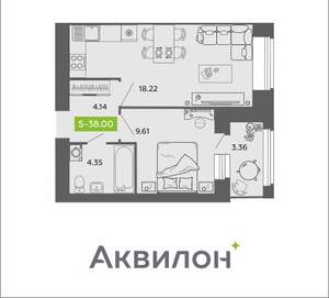 1-к квартира, вторичка, 38м2, 8/11 этаж