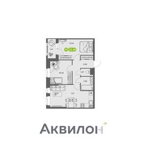 2-к квартира, вторичка, 53м2, 8/16 этаж