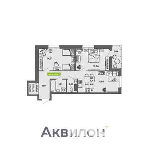 2-к квартира, вторичка, 62м2, 4/16 этаж