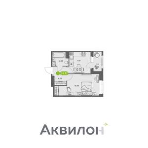 1-к квартира, вторичка, 35м2, 10/16 этаж