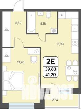 2-к квартира, вторичка, 41м2, 1/12 этаж