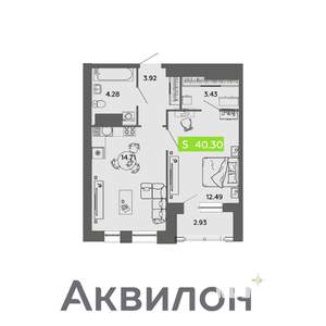 1-к квартира, вторичка, 40м2, 16/16 этаж