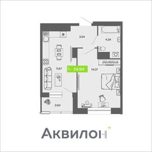 1-к квартира, вторичка, 35м2, 6/16 этаж