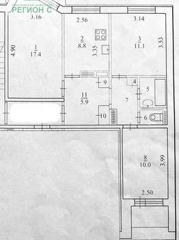 3-к квартира, вторичка, 62м2, 9/9 этаж