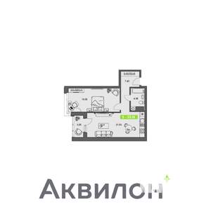 1-к квартира, вторичка, 53м2, 4/8 этаж