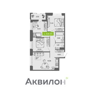 3-к квартира, вторичка, 65м2, 4/16 этаж