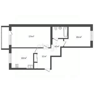 2-к квартира, вторичка, 51м2, 2/5 этаж