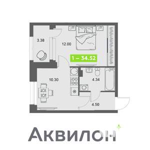1-к квартира, вторичка, 35м2, 4/32 этаж