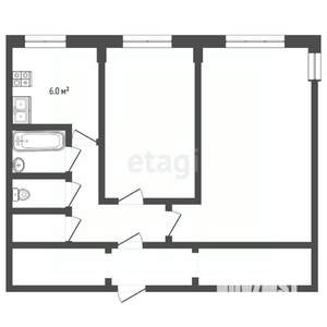 2-к квартира, вторичка, 43м2, 7/9 этаж