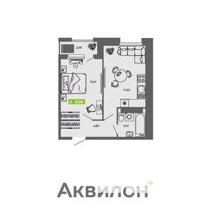 1-к квартира, вторичка, 38м2, 14/16 этаж